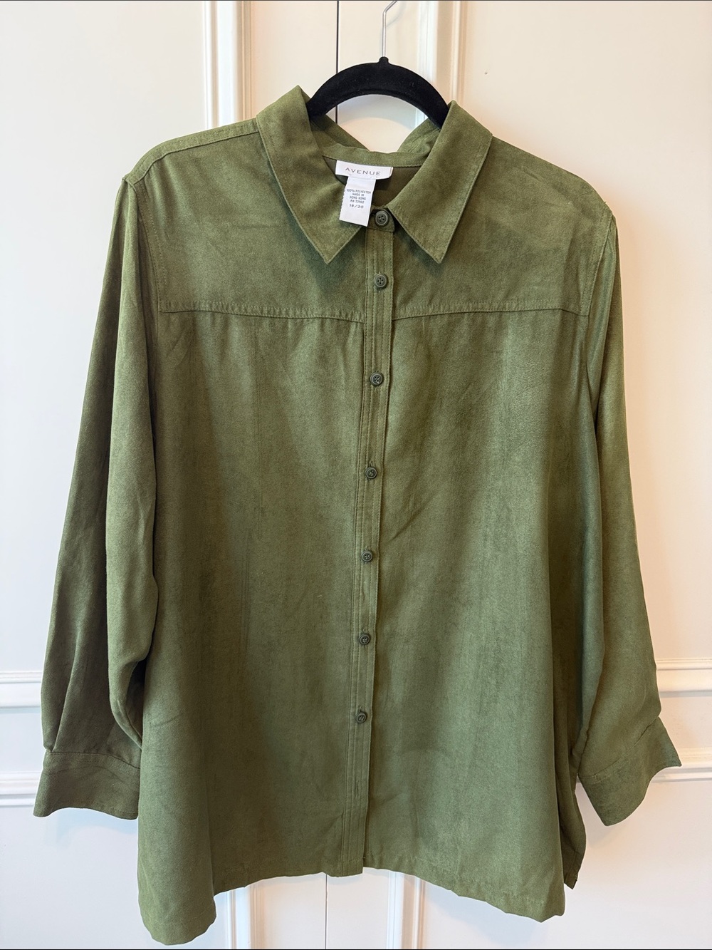 Avenue Olive Button-Front Shirt